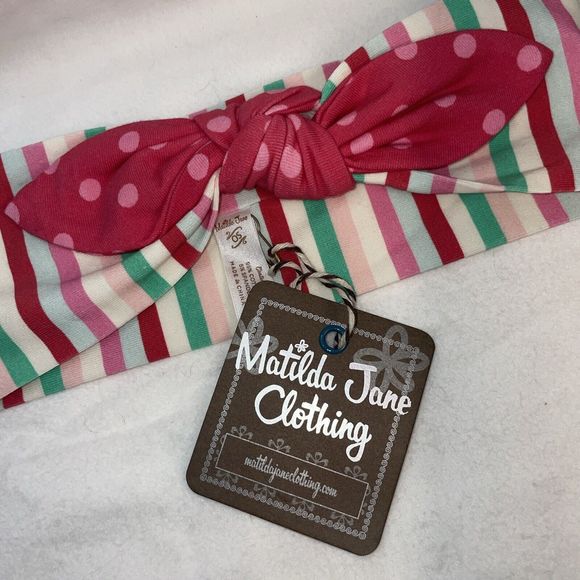 Girls Matilda Jane Wonderment Berry Fun Headband NWT Candy Striped - Picture 2 of 5